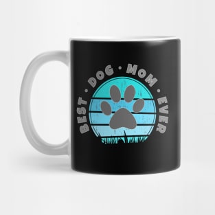 Best Dog Mom Ever Retro Sunset Vector Graphics v.4 Mug